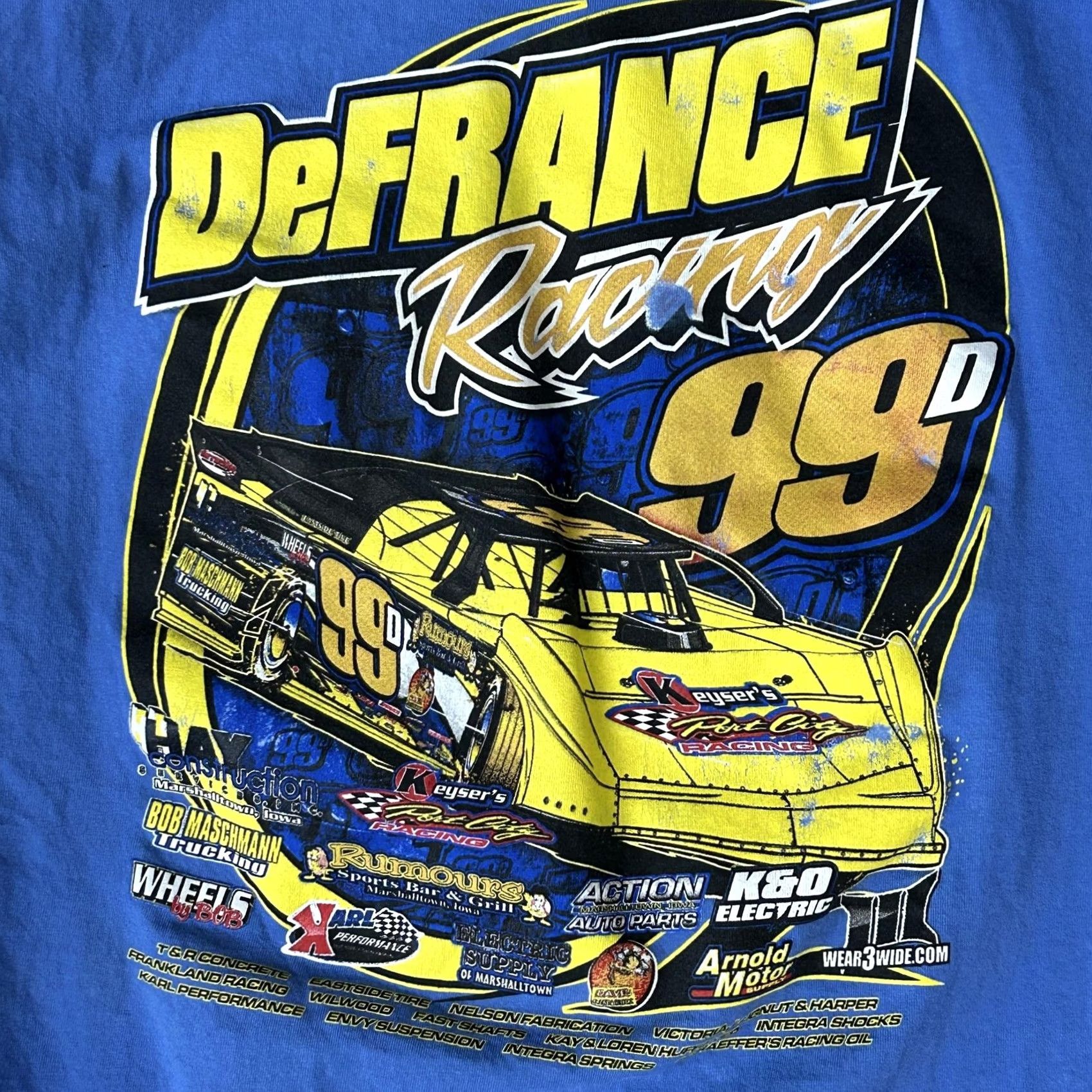 Gildan Darrel DeFrance 99D Racing T-Shirt Mens 2XL Blue Gildan Graphic Car Tee T-Shirt Size US XXL / EU 58 / 5 - 4 Thumbnail