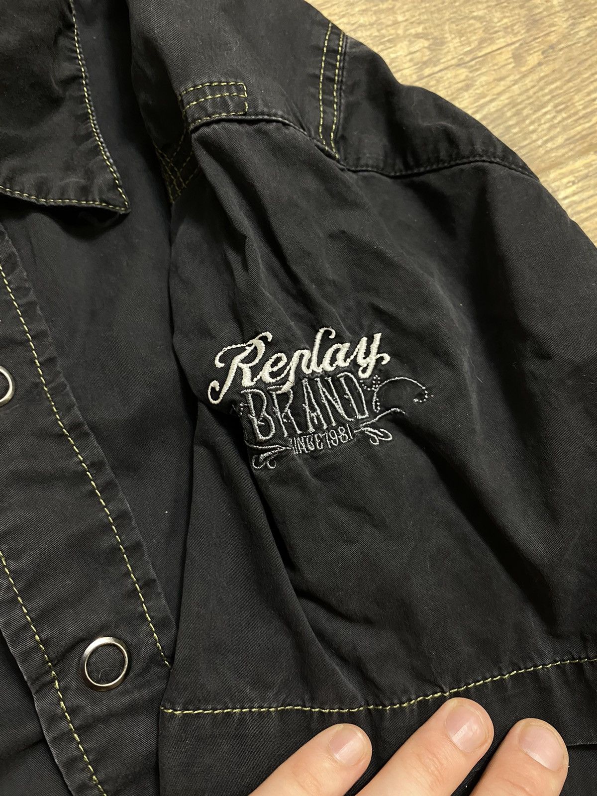 Other Vintage Replay Black Utility Shirt with Embroidery Size US L / EU 52-54 / 3 - 6 Thumbnail