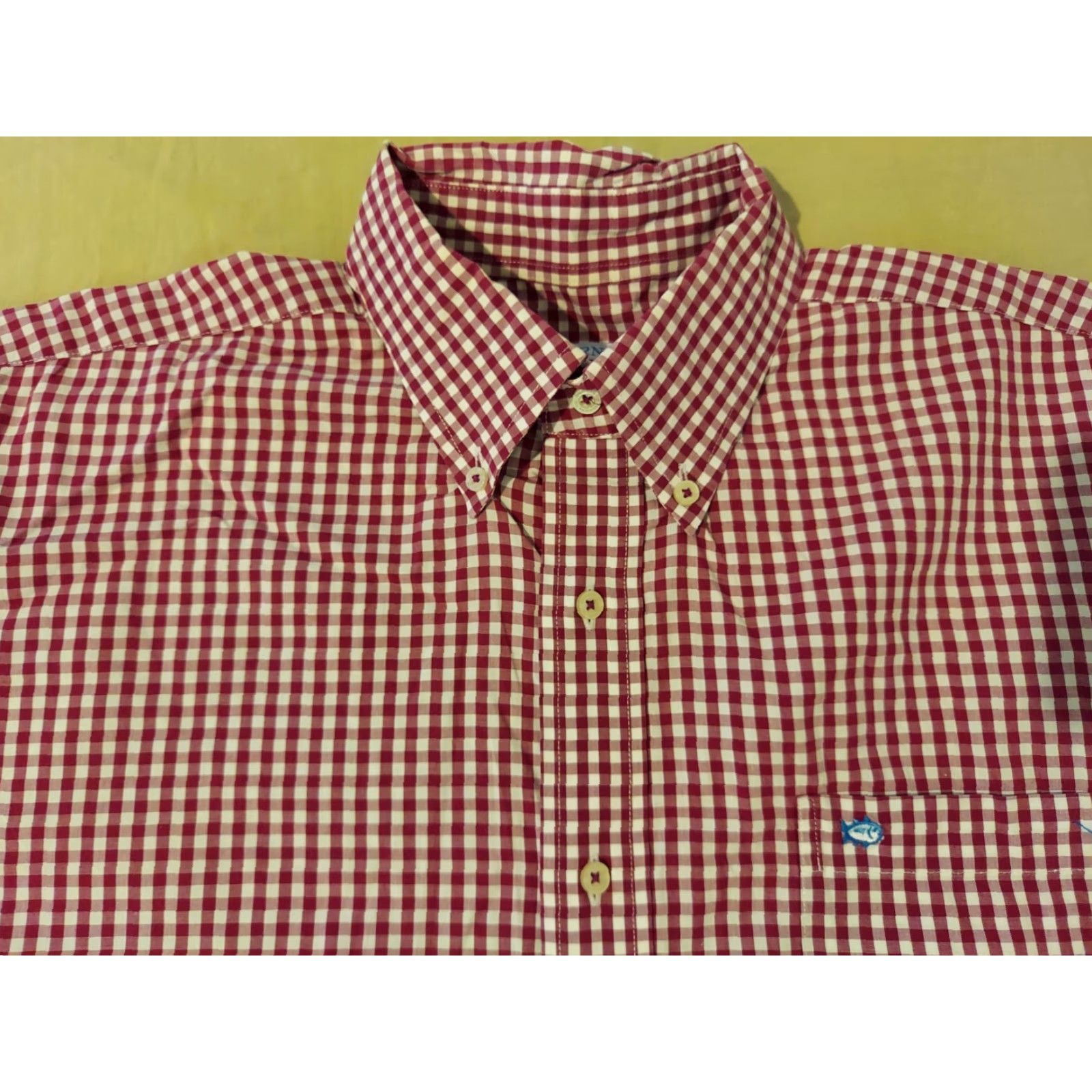 Southern Tide Mens Southern Tide Button-Up Shirt L Large Red Plaid Long Sleeve Mens Size 42R - 2 Thumbnail