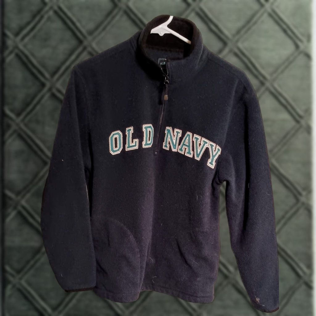 Old Navy Old Navy Blue Fleece Sweater 1/4 Zip Logo Raised Letters Vintage Regular Small Mens Casual Size US S / EU 44-46 / 1 - 1 Thumbnail
