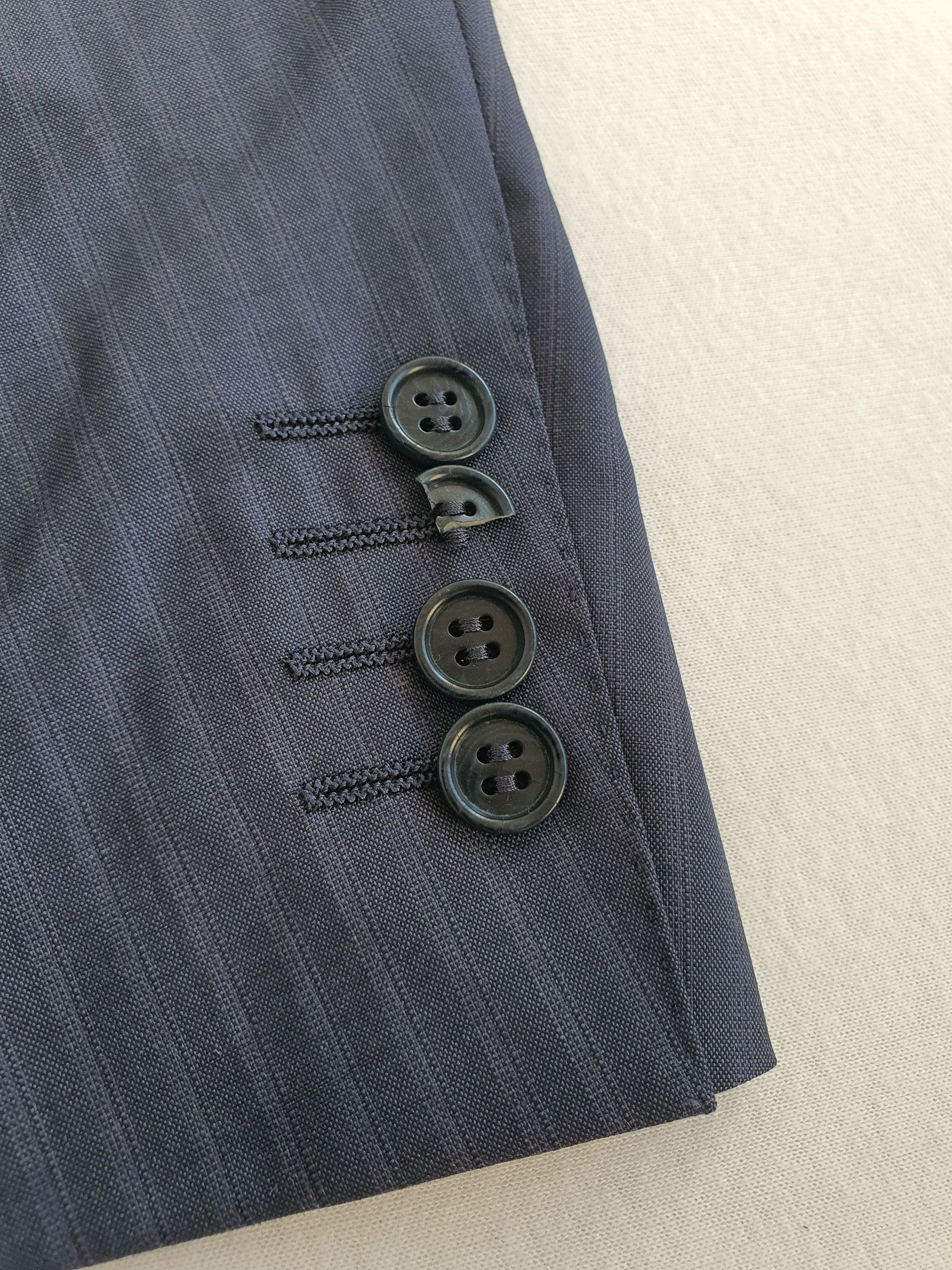 Canali Sports Coat Suit Jacket - Navy Striped - Sz EU 48R Size 38R - 12 Thumbnail