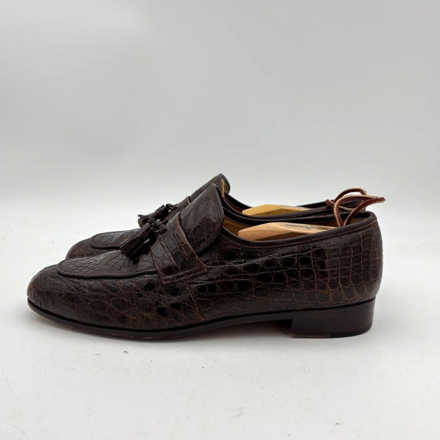 Vintage VINTAGE Mayer Loafers Men's 8D Crocodile Tassel Brown Size US 8 / EU 41 - 5 Thumbnail