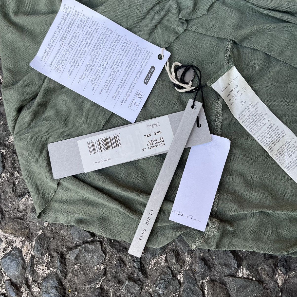 Rick Owens BNWT Rick Owens S/S2023 “EDFU” Basic Short Sleeve Tee “Moss” Size US XXL / EU 58 / 5 - 10 Thumbnail