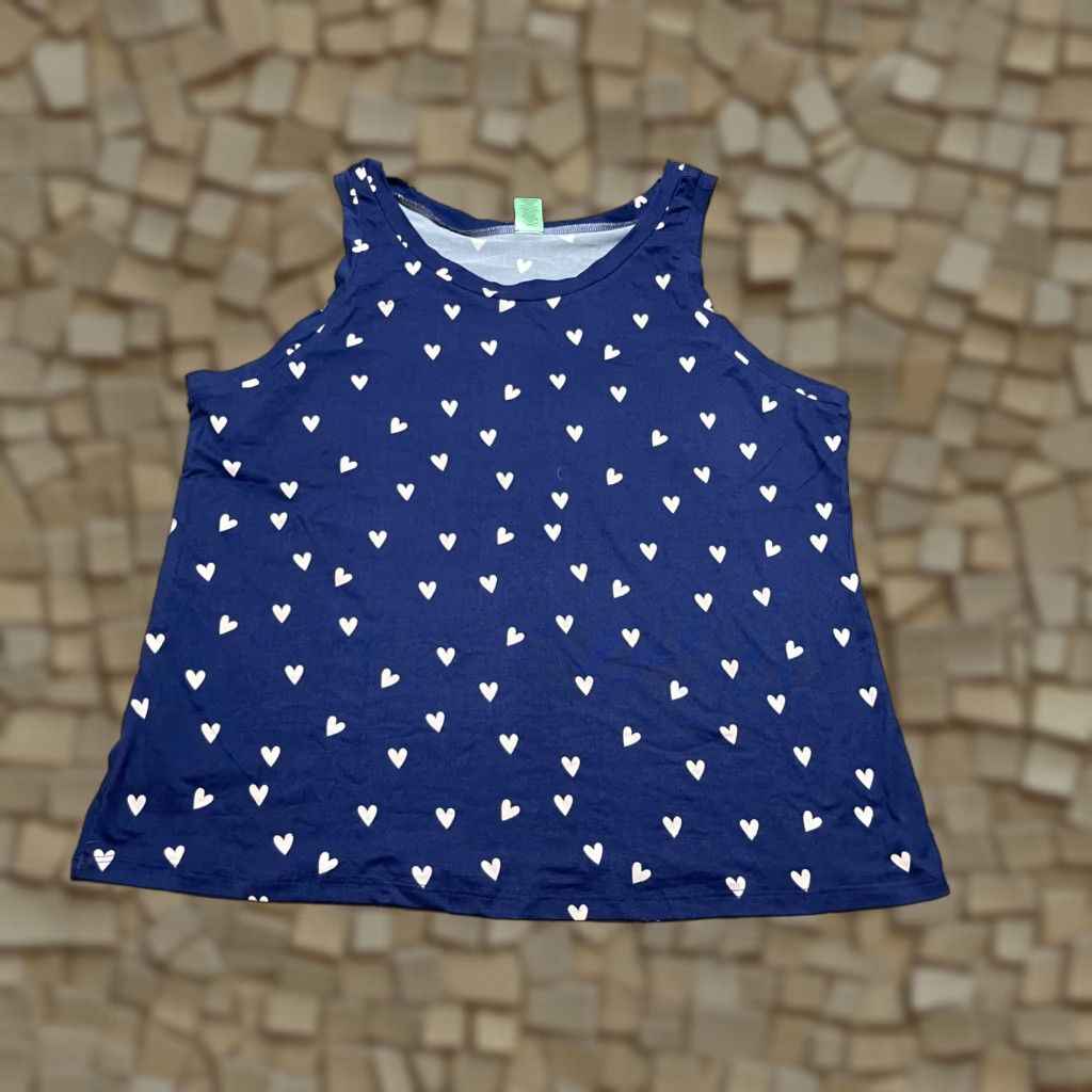 Vintage Honeydew Tank Top Women XXL Blue Sleeveless Heart Print Size XXL / US 16-18 / IT 52-54 - 1 Thumbnail