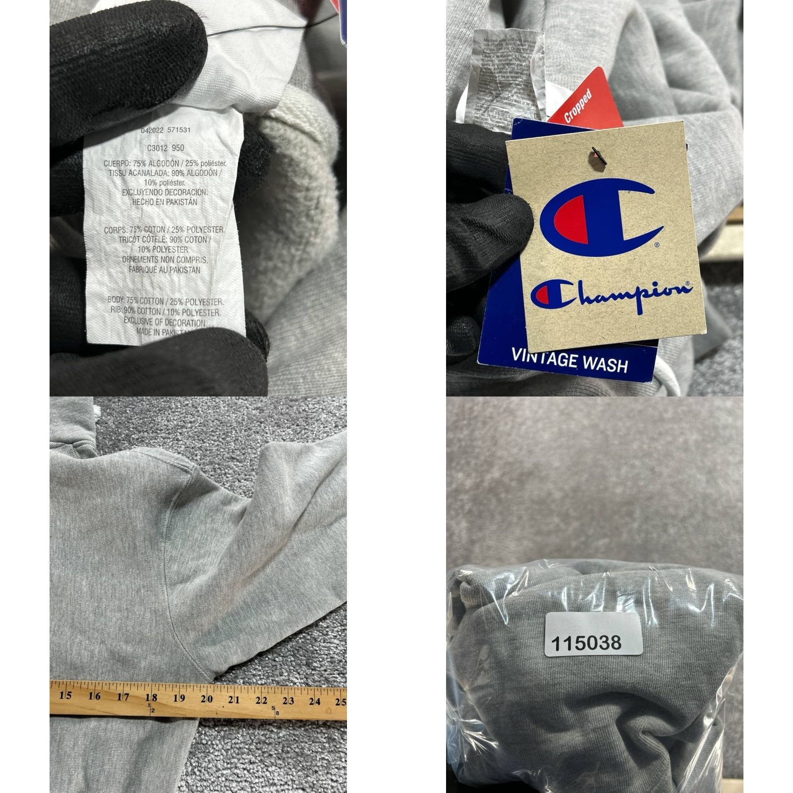 Champion Champion Hoodie Reverse Weave Visitation Cropped Womens Small Gray New Size S / US 4 / IT 40 - 8 Thumbnail