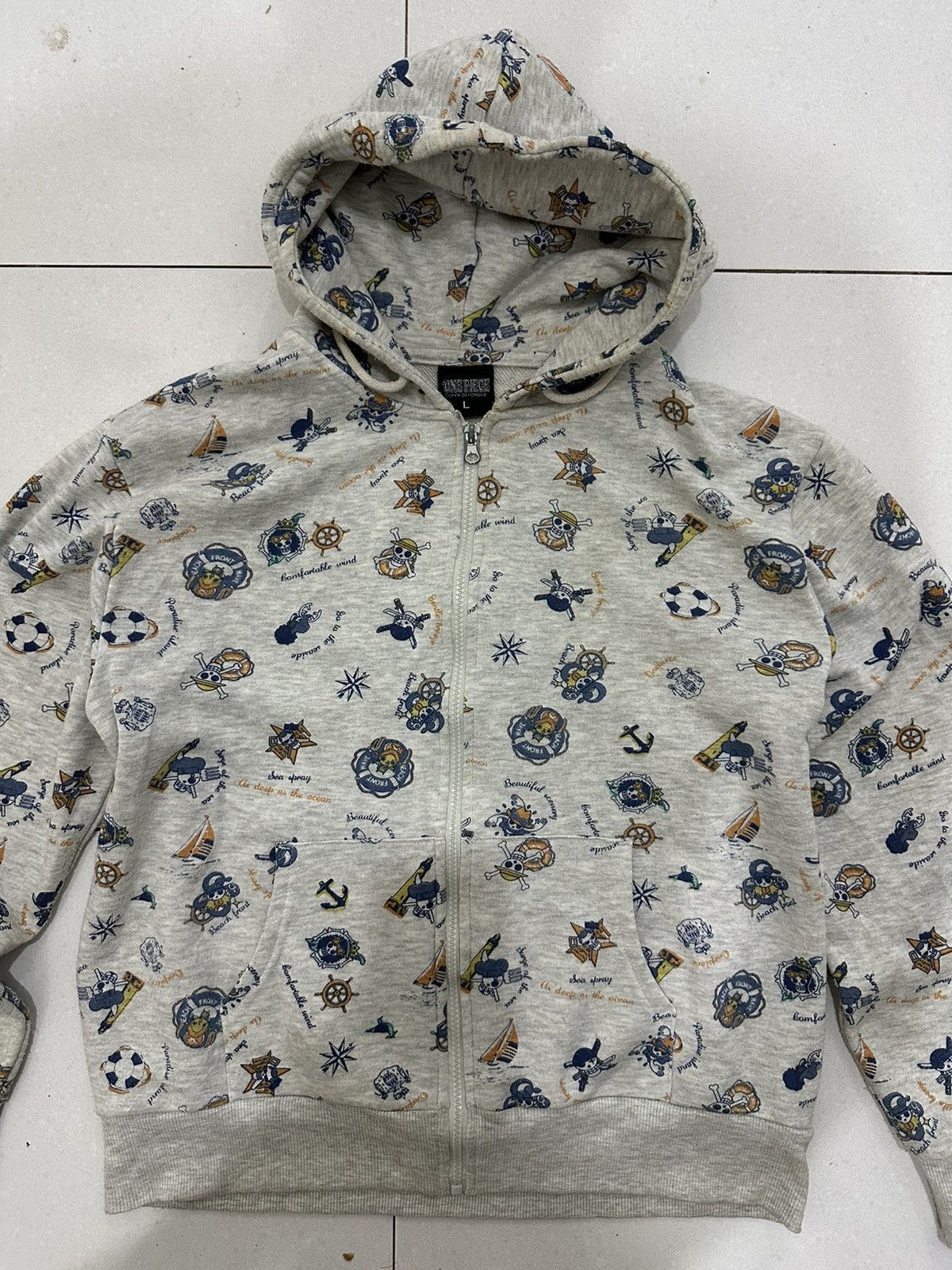 One Piece VTG Full Print One Piece Zipper Hoodie Size US L / EU 52-54 / 3 - 4 Thumbnail