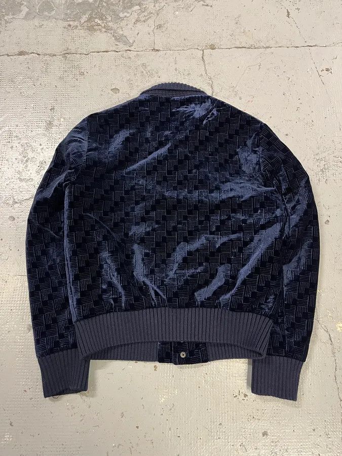 Emporio Armani SS2017 Emporio Armani Velvet Textured Navy Bomber Jacket Size US M / EU 48-50 / 2 - 6 Thumbnail