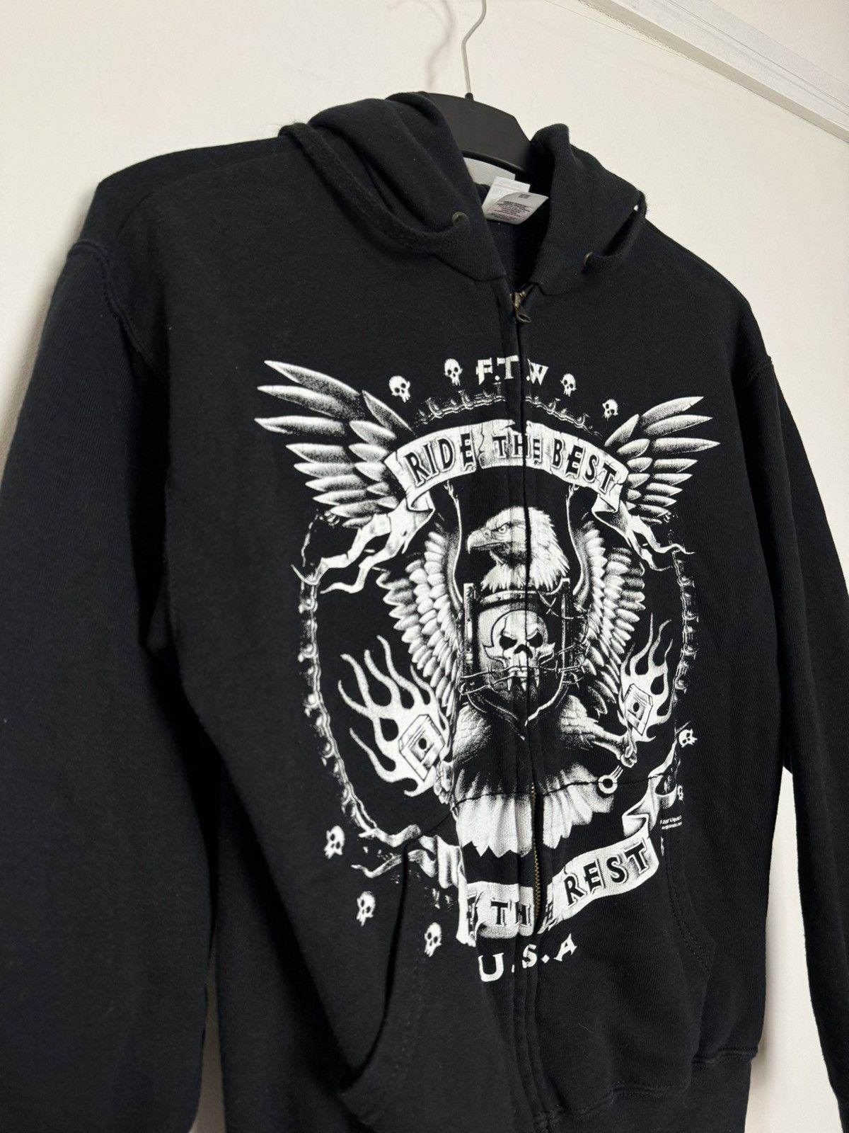 Vintage Vintage 00s punk avant garde zip hoodie “ride the best” y2k Size US S / EU 44-46 / 1 - 4 Thumbnail