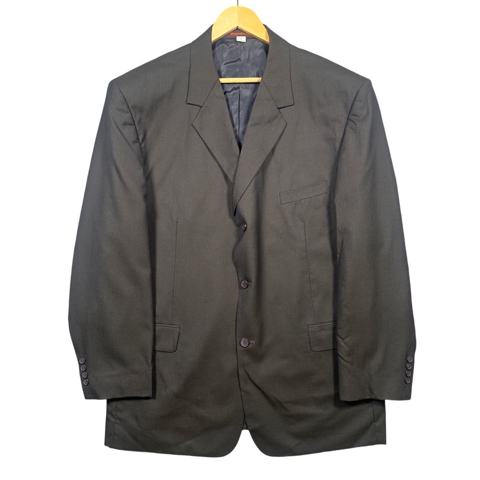 Other Alberto Celini Suit Mens 48L Charcoal Grey 100% Wool 3Button Size 48L - 2 Thumbnail