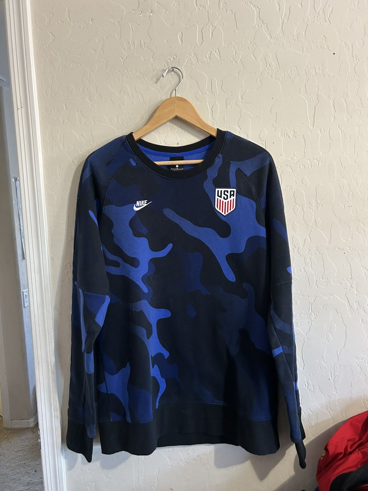 Nike × USA Olympics Nike Team USA Fleece Crew Sweatshirt Size US L / EU 52-54 / 3 - 4 Thumbnail
