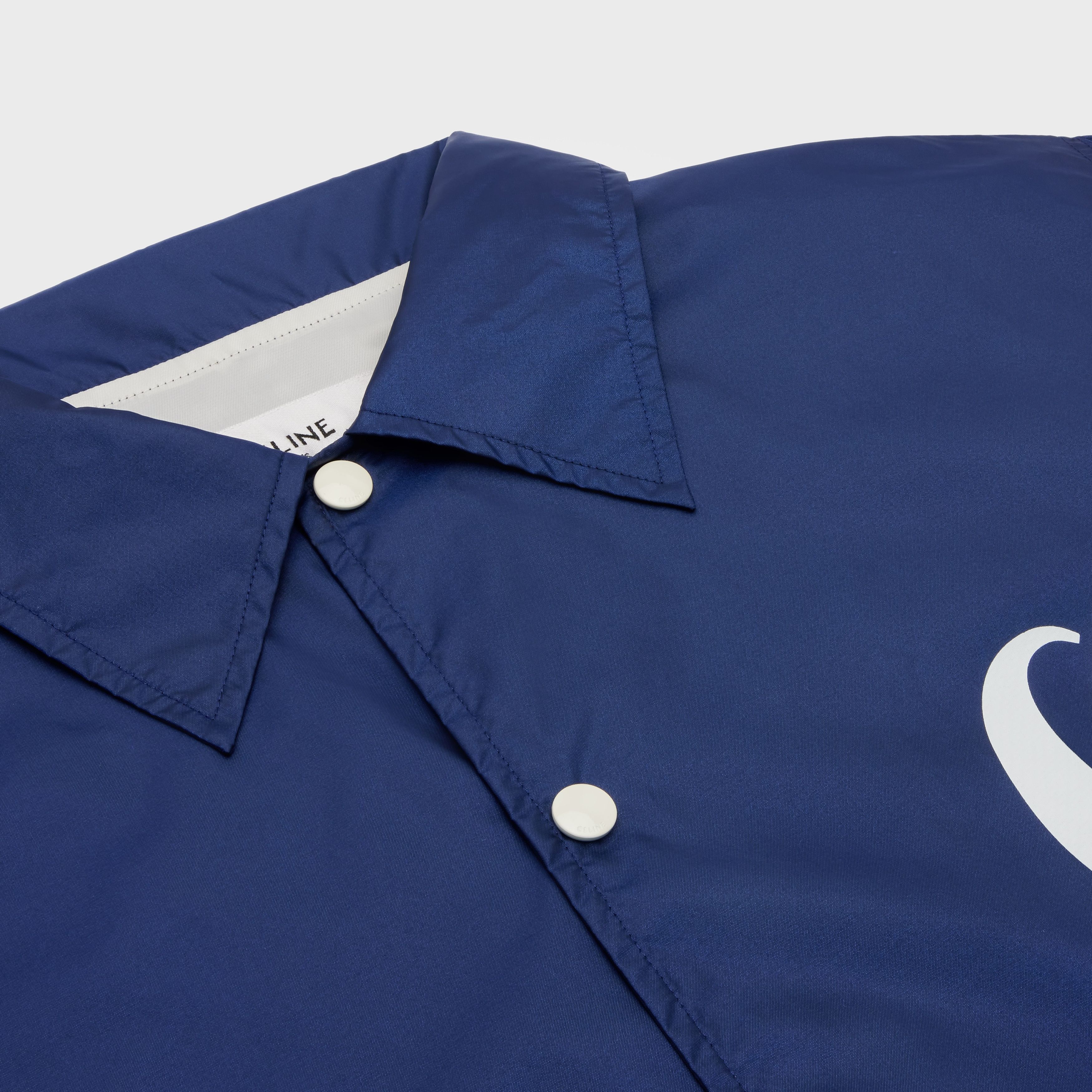 Celine o1bcso1str0825 2W864495M Long Coach Jacket in Navy Blue Size US L / EU 52-54 / 3 - 3 Thumbnail
