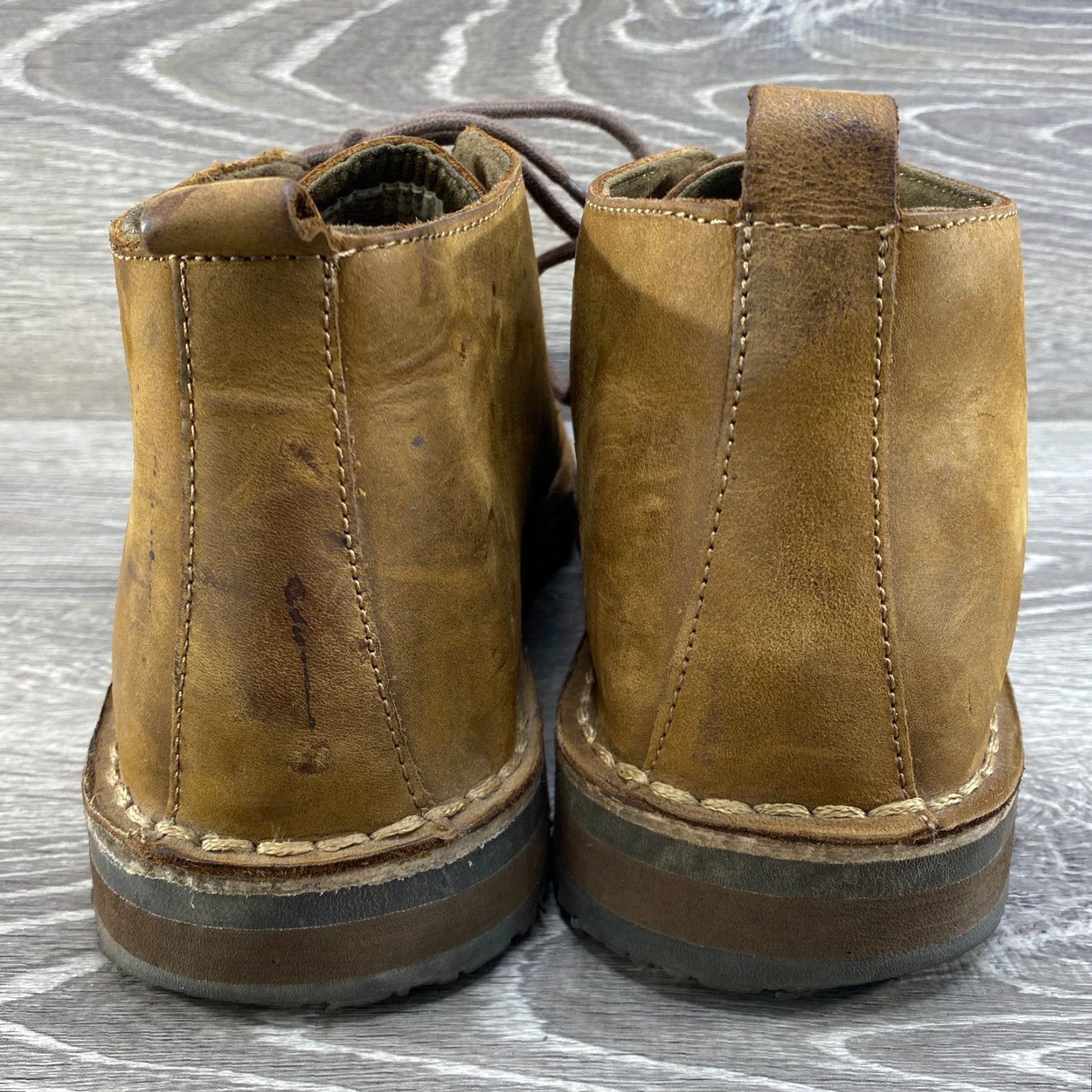 Merona MERONA Mens 10 Brown Nubuck Leather Chukka Dress Ankle Boots 2 Eyelet Lace Up Size US 10 / EU 43 - 6 Thumbnail