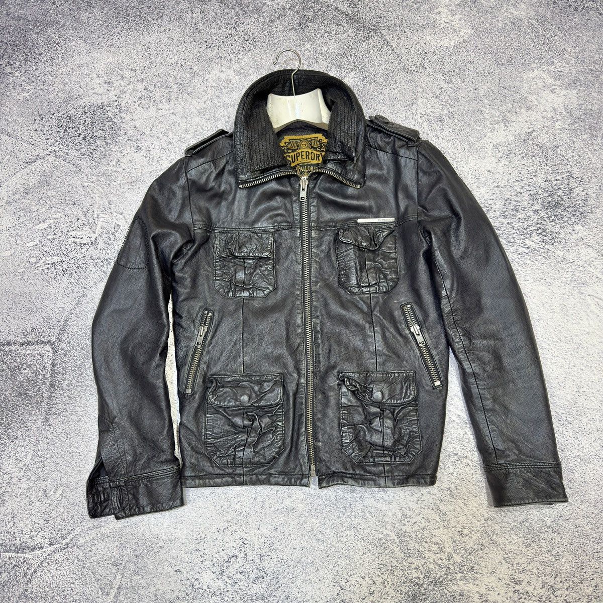 Genuine Leather × Superdry Superdry Black Genuine Leather Jacket M size Size US M / EU 48-50 / 2 - 1 Thumbnail