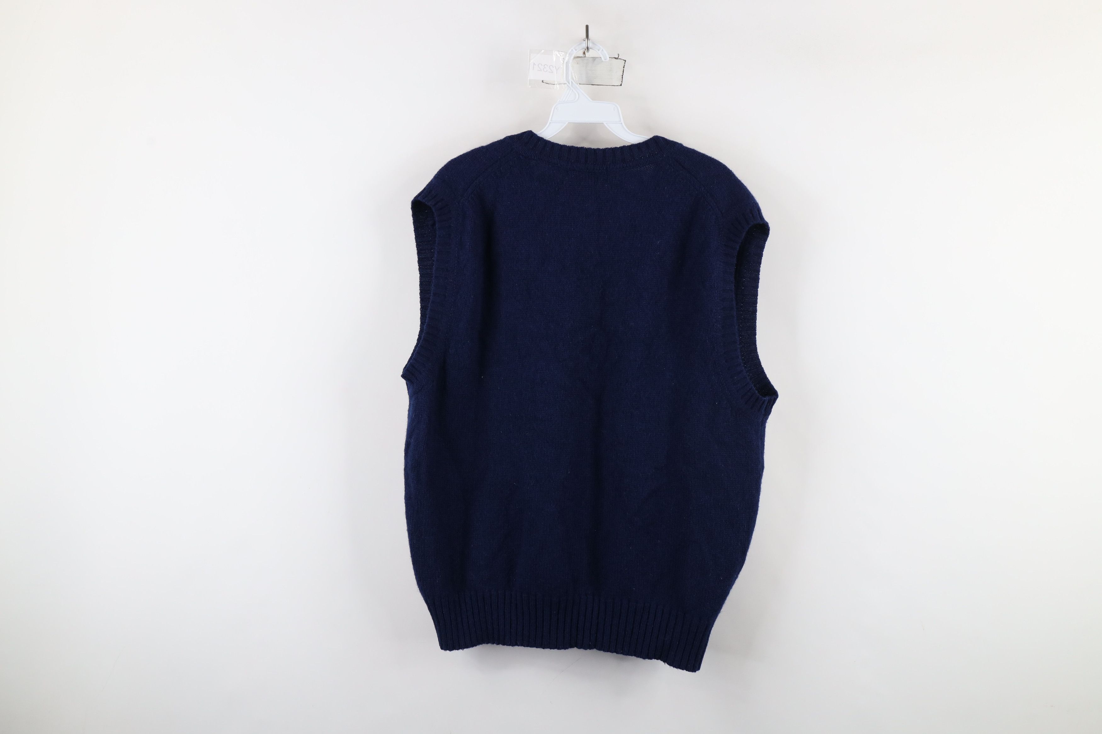 Vintage Vintage 90s Streetwear Blank Wool Blend Knit Sweater Vest Size US XL / EU 56 / 4 - 8 Thumbnail