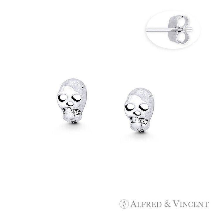 Other Skull Gothic Charm Stud Earrings in .925 Sterling Silver Size ONE SIZE - 1 Preview
