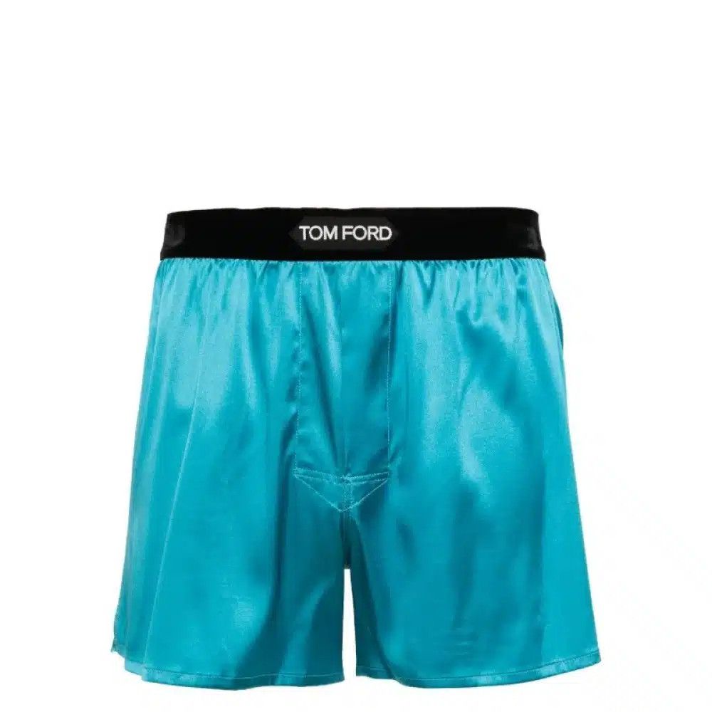 Tom Ford o1loc1c0425 IST4LE4 Silk Boxer Short in Blue Size US 30 / EU 46 - 1 Preview