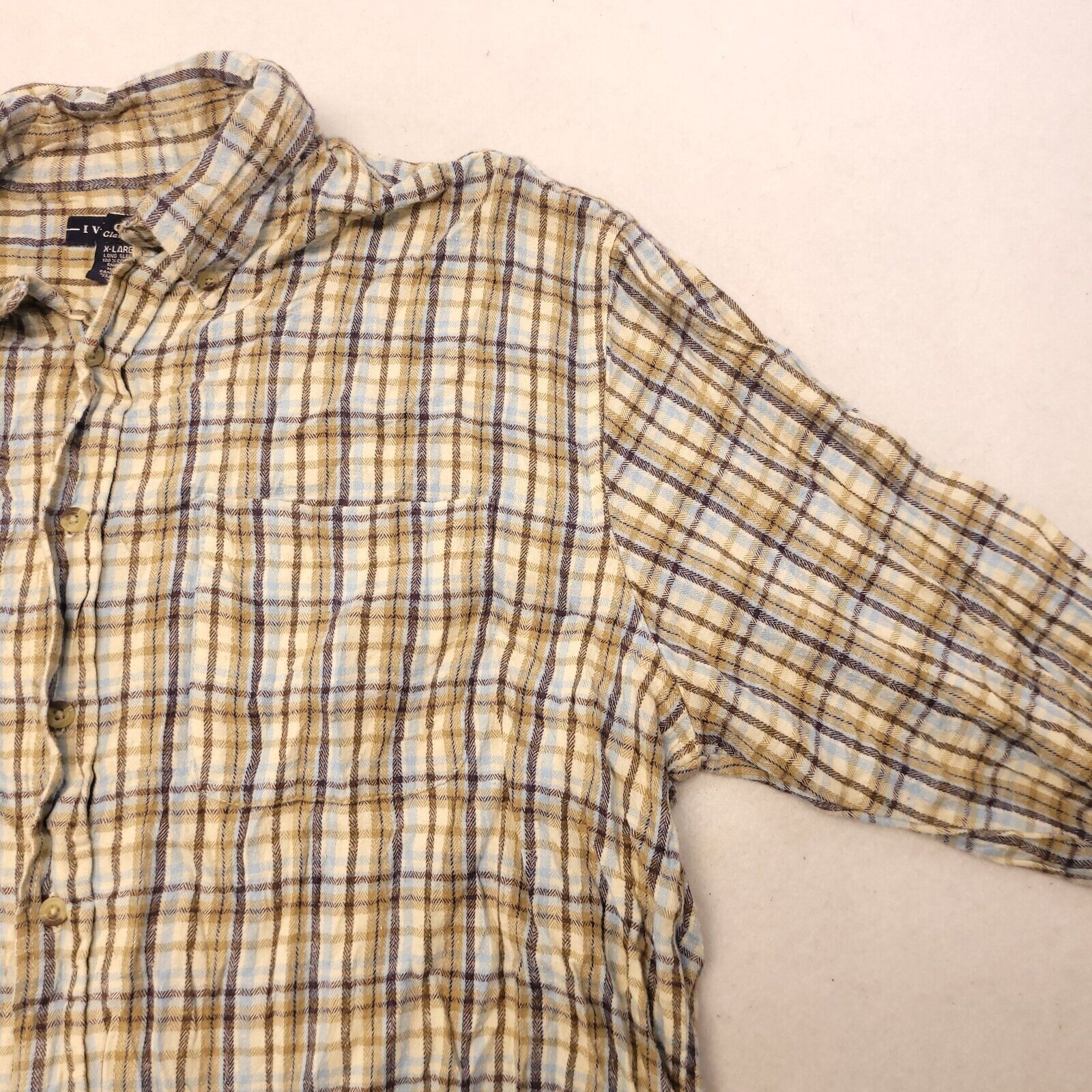 Ivy Crew Ivy Crew Tartan Flannel Shirt Mens Size XL White Brown Blue Size US XL / EU 56 / 4 - 5 Thumbnail