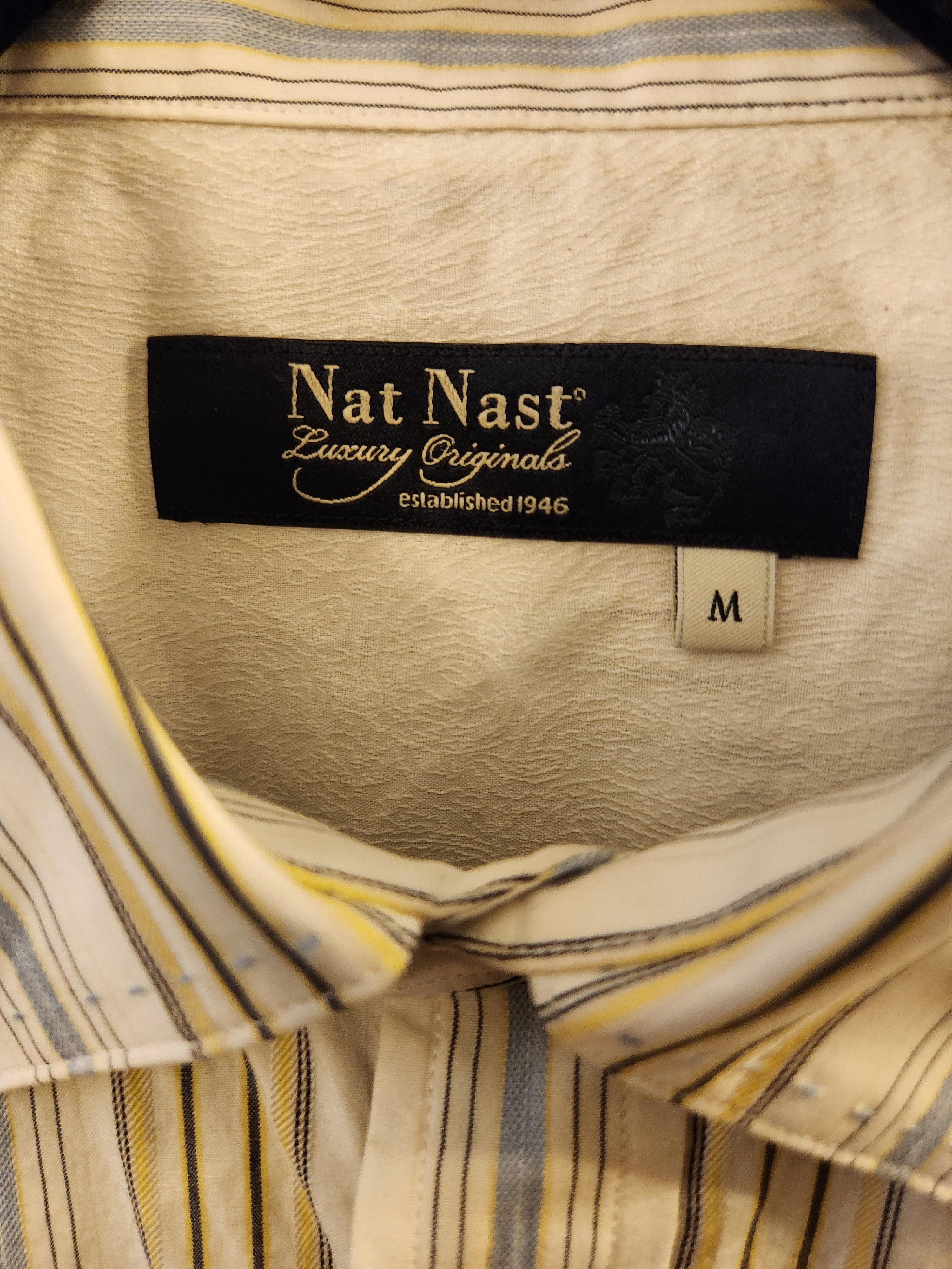 Nat Nast Men's 100% Cotton Button Front Striped Shirt Size US M / EU 48-50 / 2 - 3 Thumbnail