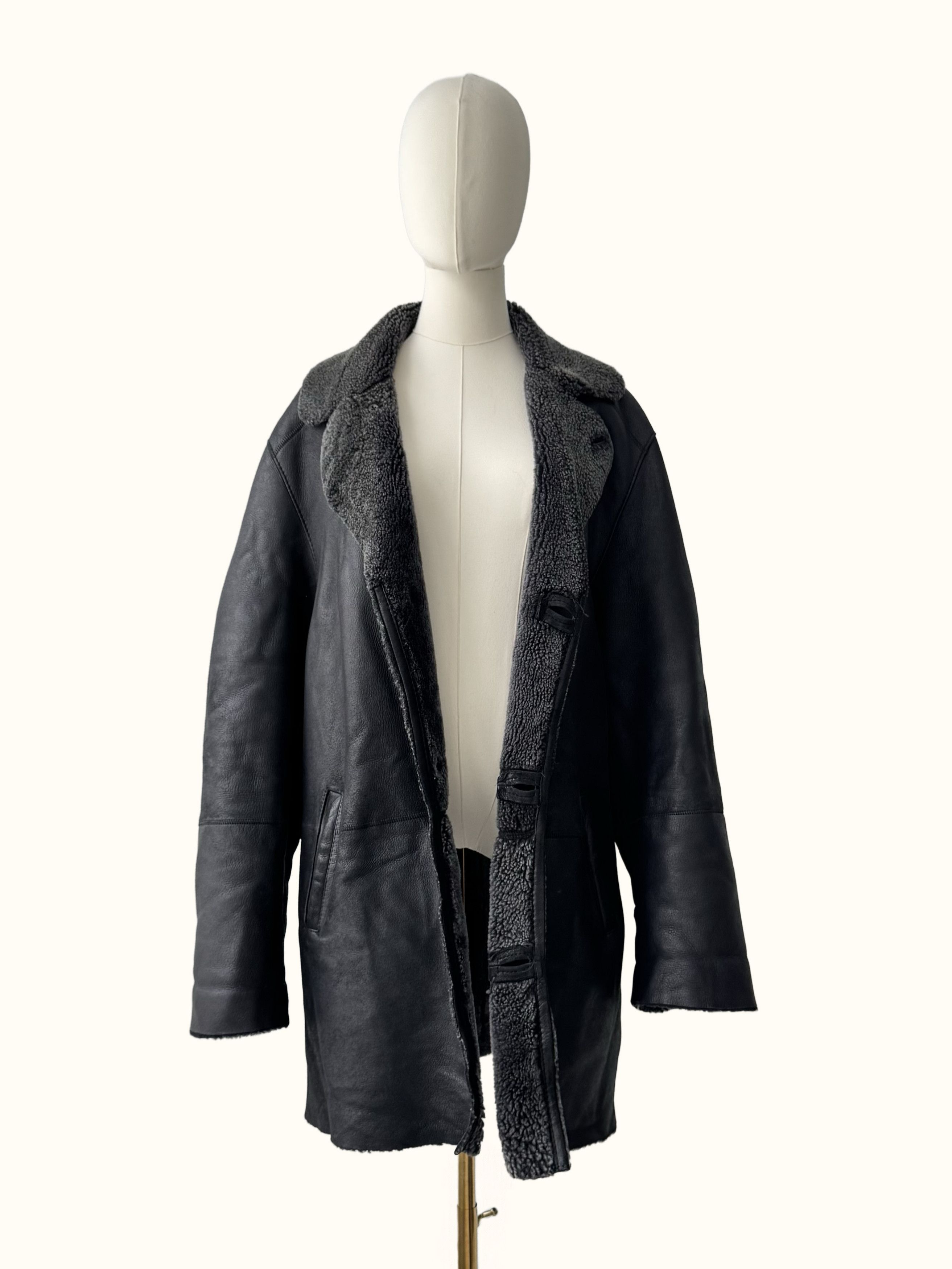 Vintage Vintage Real Shearling Coat (B250)D15E2 Size US XL / EU 56 / 4 - 3 Thumbnail