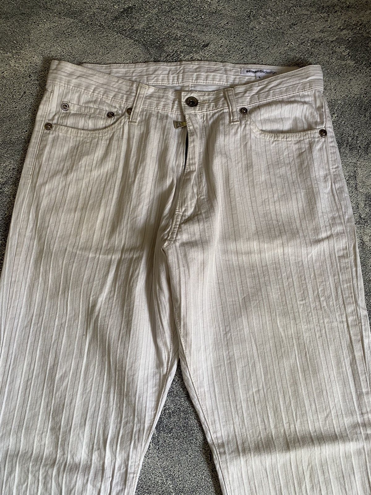 semanticdesign SEMANTIC DESIGN STRIPE FLARED TROUSERS PANTS Size US 32 / EU 48 - 2 Thumbnail