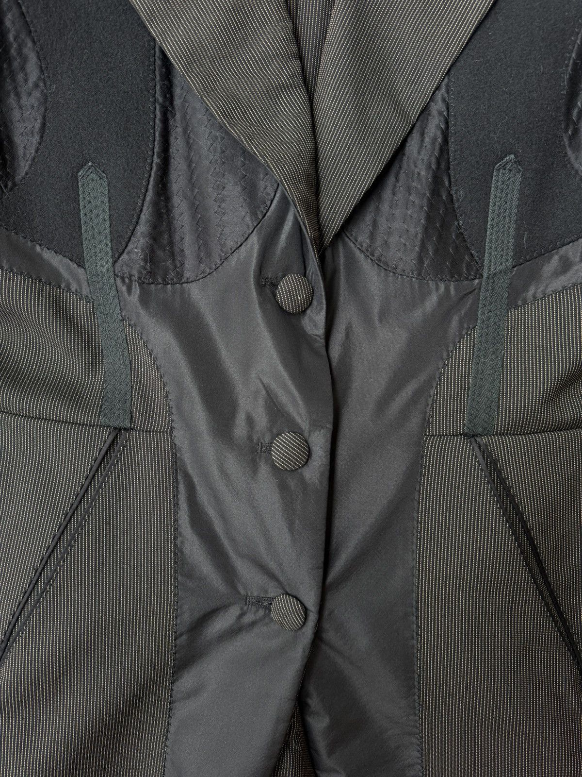 Jean Paul Gaultier Jean Paul Gaultier AW89 Inside-Out Corset Nylon Wool Coat Size M / US 6-8 / IT 42-44 - 2 Thumbnail