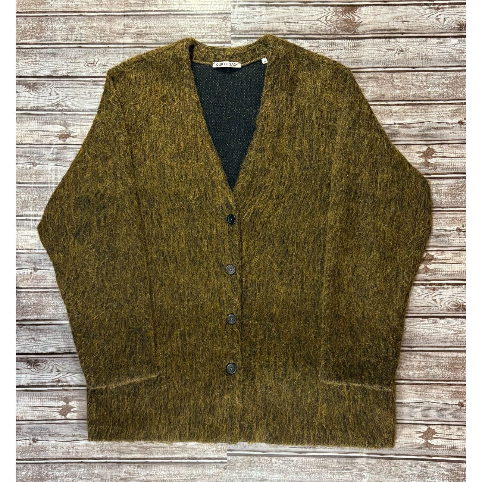 Our Legacy OUR LEGACY mid line cardigan size 36 US M color Olive Melang Size M / US 6-8 / IT 42-44 - 3 Thumbnail