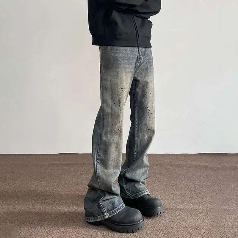 Japanese Brand × Jean High Street Washed Splash Ink Denim Size US 27 - 2 Thumbnail