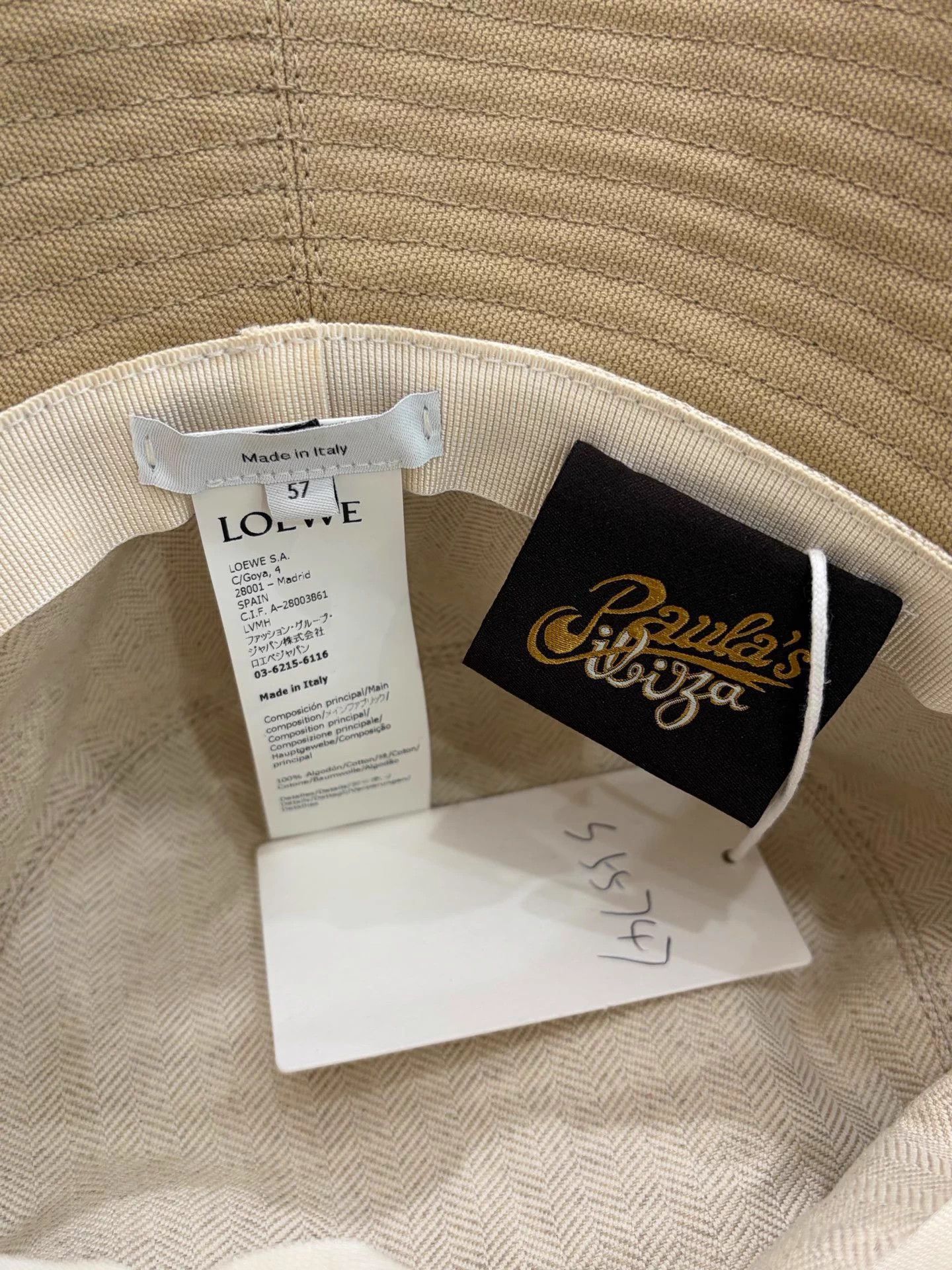 Loewe LOEWE leather logo khaki bucket hat 57cm mint Size ONE SIZE - 2 Thumbnail
