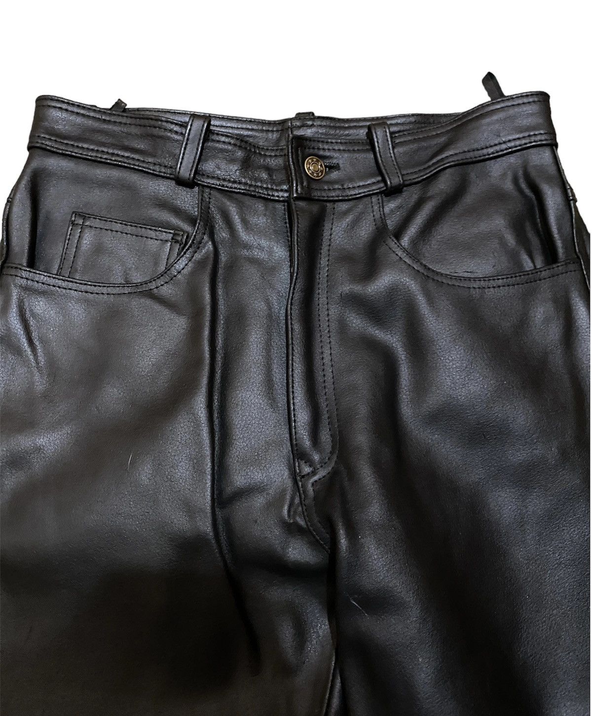 Genuine Leather Vintage Motorcycle Leather Biker Pants Size US 28 / EU 44 - 2 Thumbnail