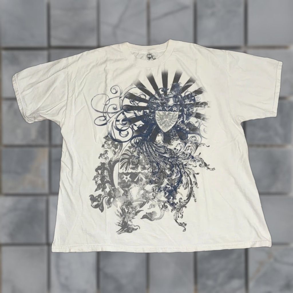 Vintage VINTAGE INC International Concepts T-Shirt White 2XL Men Gothic Graphic Cross Heart 90s Y2K Streetwear Size US XXL / EU 58 / 5 - 1 Thumbnail