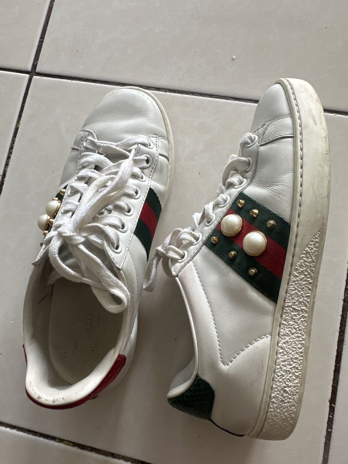 Gucci Gucci Japan Limited pearl low top sneakers Size US 7.5 / IT 37.5 - 2 Thumbnail