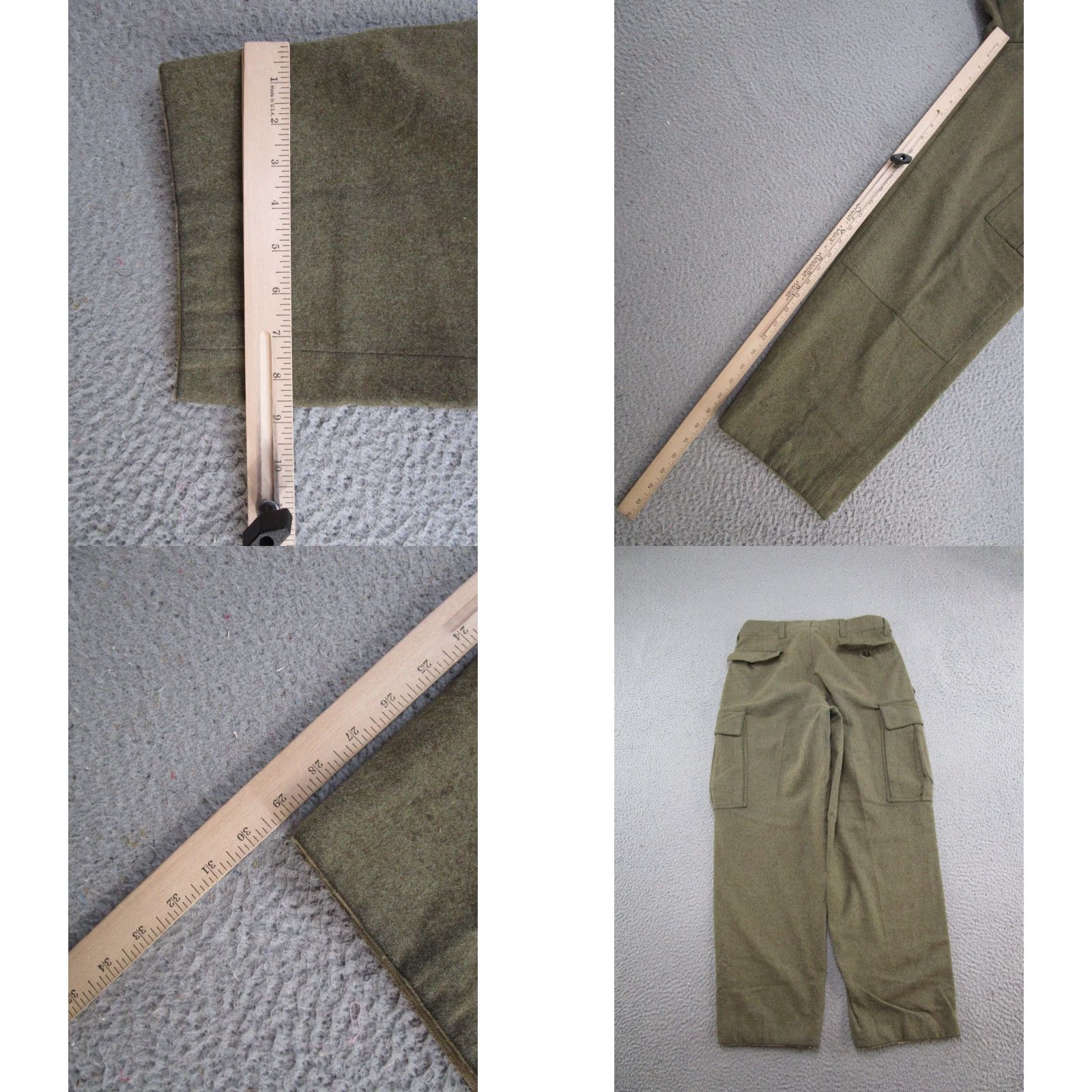 Vintage VINTAGE Wool Cargo Pants Mens 32x29 GD Bucking Alsfeld 1950s Green Military/Landgirl Baggy 1950s Mens Size US 32 / EU 48 - 8 Thumbnail
