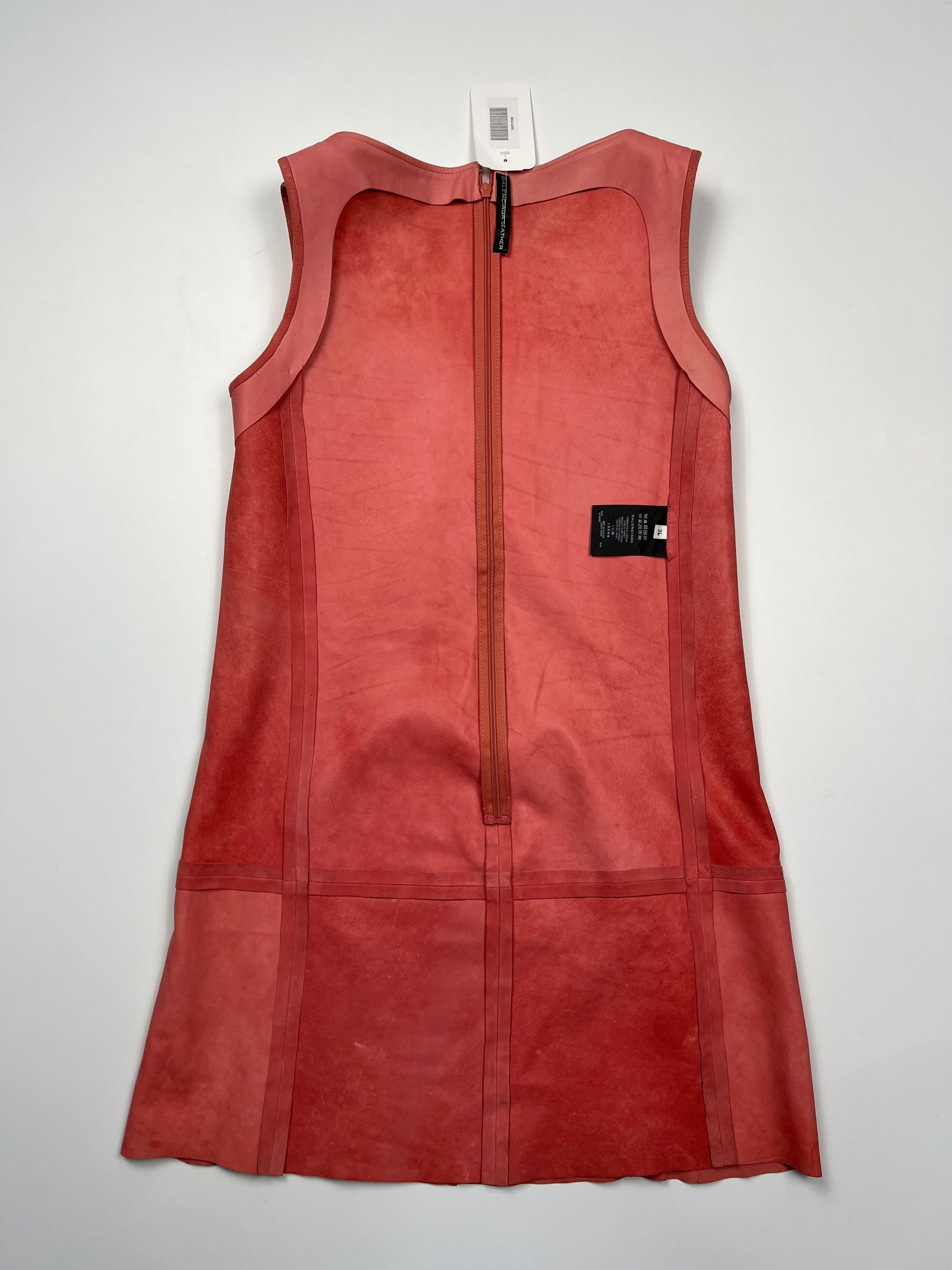Balenciaga Balenciaga Leather Peachy Pink Midi Dress Size S / US 4 / IT 40 - 6 Thumbnail