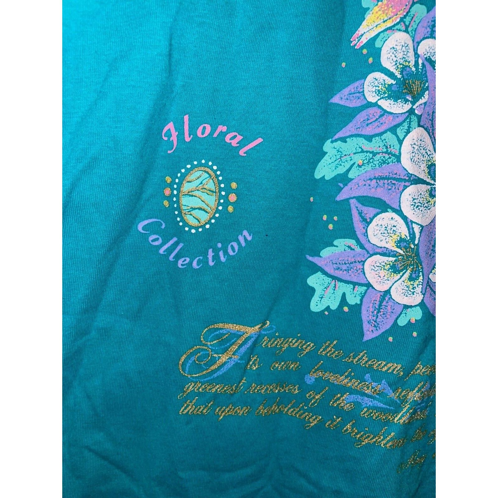 Jerzees Vintage Mountain Columbine Shirt Montana Teal Tee VTG 90s L Size US L / EU 52-54 / 3 - 3 Thumbnail