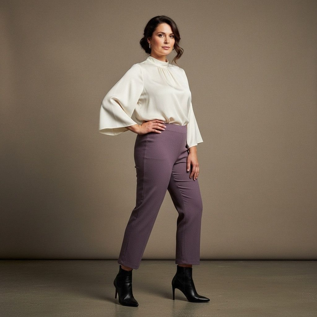 Eileen Fisher Light Purple Pants With Side Zipper Size LP