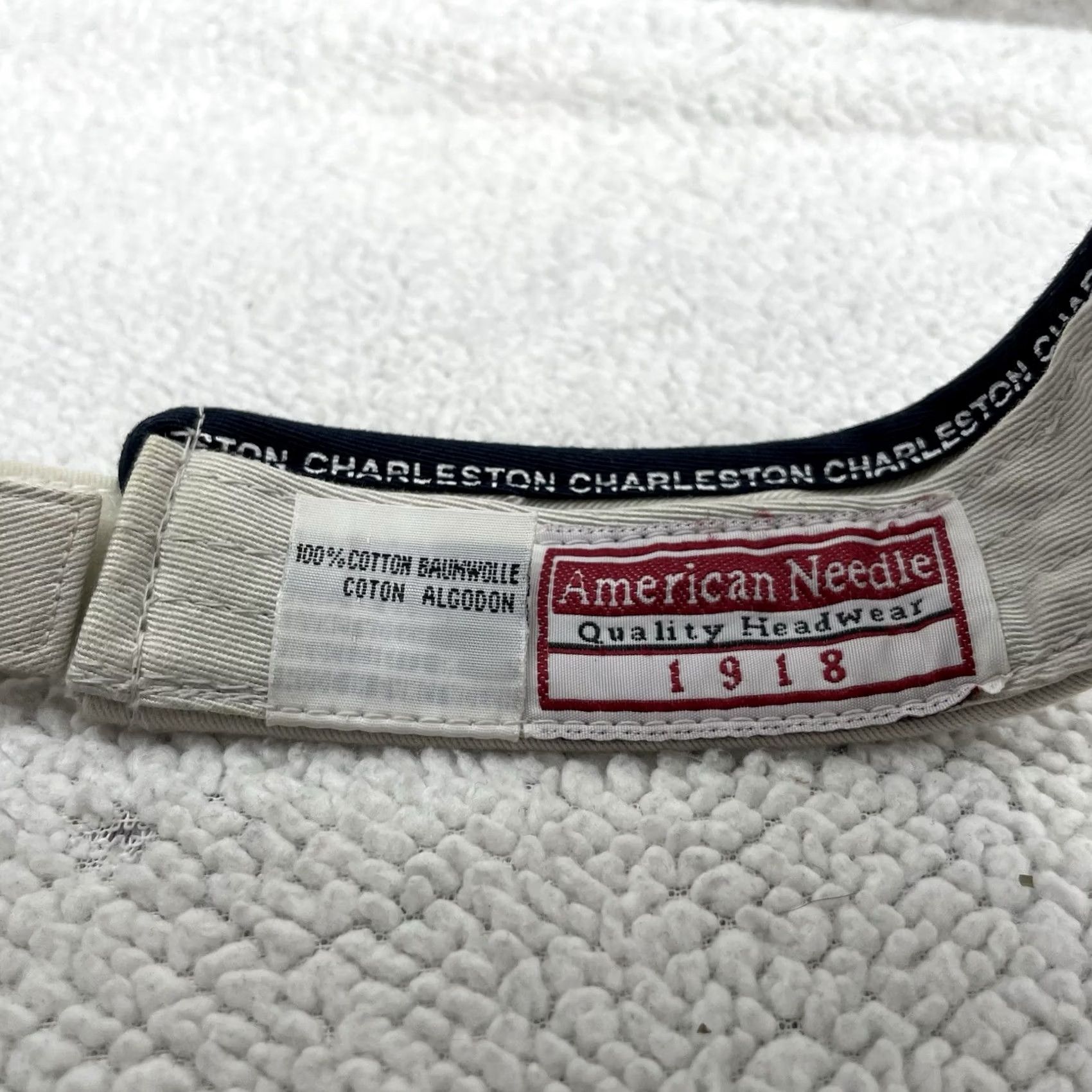 American Needle American Needle Visor Mens Beige MILB Charleston Riverdogs Logo Hook Loop Size ONE SIZE - 7 Thumbnail