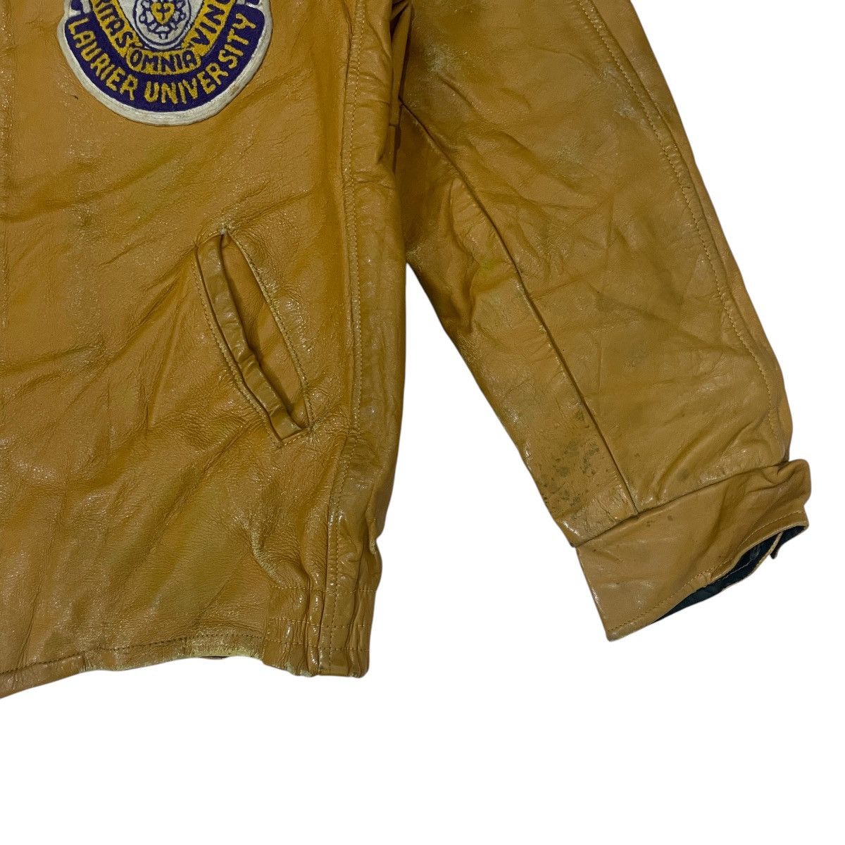 Vintage Vintage 80s Laurier University Leather Jacket Size US M / EU 48-50 / 2 - 10 Thumbnail
