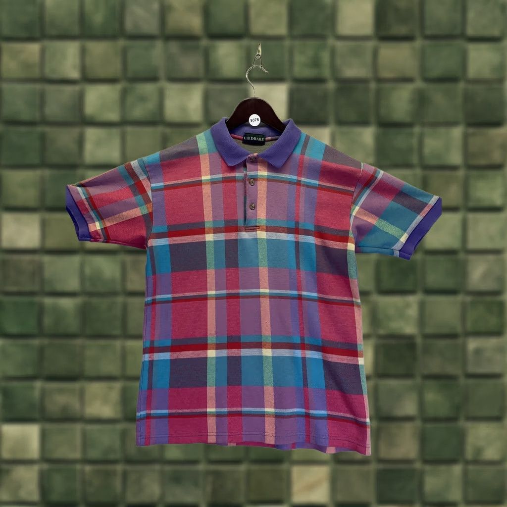 Vintage VINTAGE U.B.Drake Polo Shirt Plaid Mens M USA Made-9375 Size US M / EU 48-50 / 2 - 1 Thumbnail
