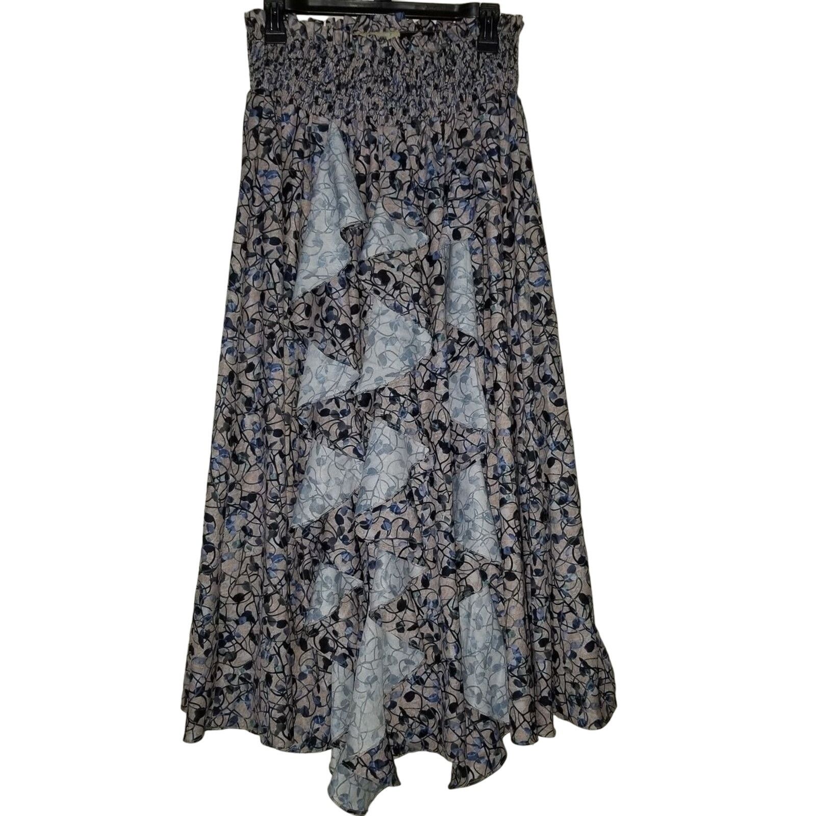 Anthropologie New Anthropologie Keshika Ruffled Midi Skirt Mynah's Sz S Size 28" / US 6 / IT 42 - 1 Thumbnail