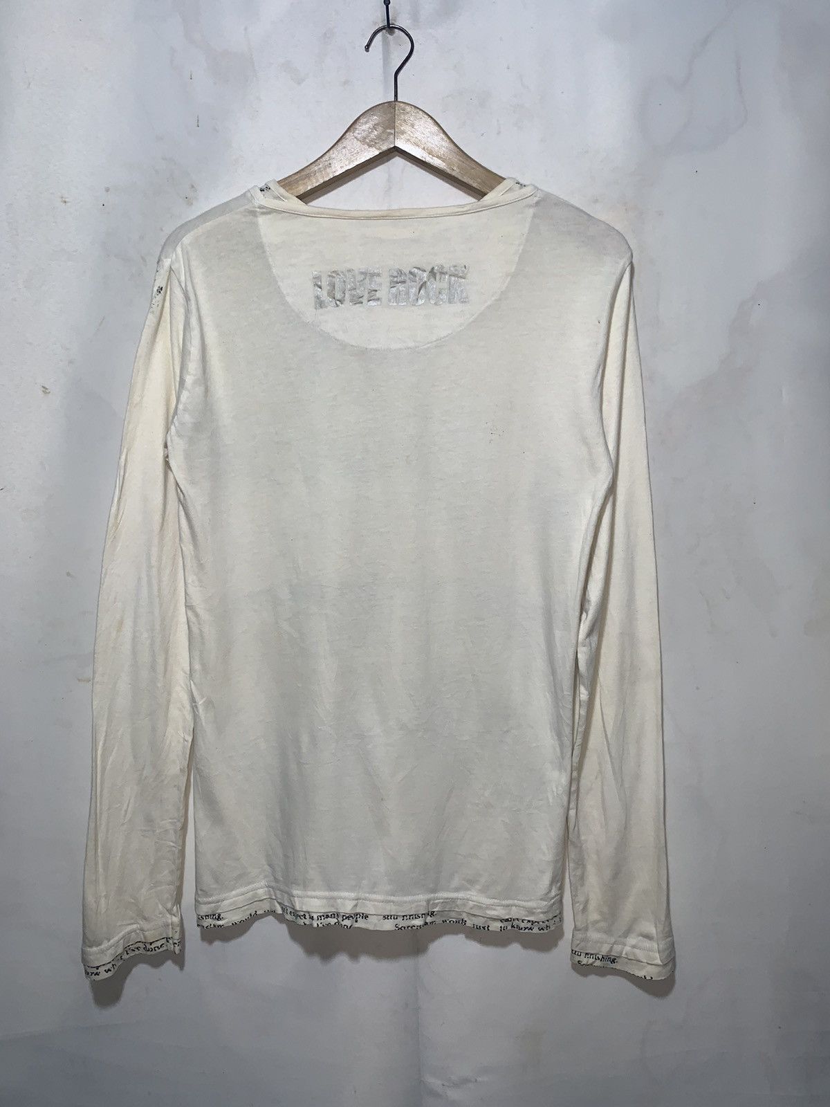 Beauty Beast Y2k Detective struct ROCK poem double layer longsleeve Size US M / EU 48-50 / 2 - 8 Thumbnail