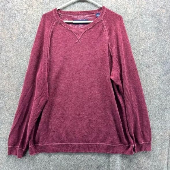 Tommy Bahama VINTAGE Tommy Bahama Sweater Mens XL Burgundy Pullover Crewneck Saltwater Tide Fleece Shirt Mens XL Red Size US XL / EU 56 / 4 - 2 Thumbnail