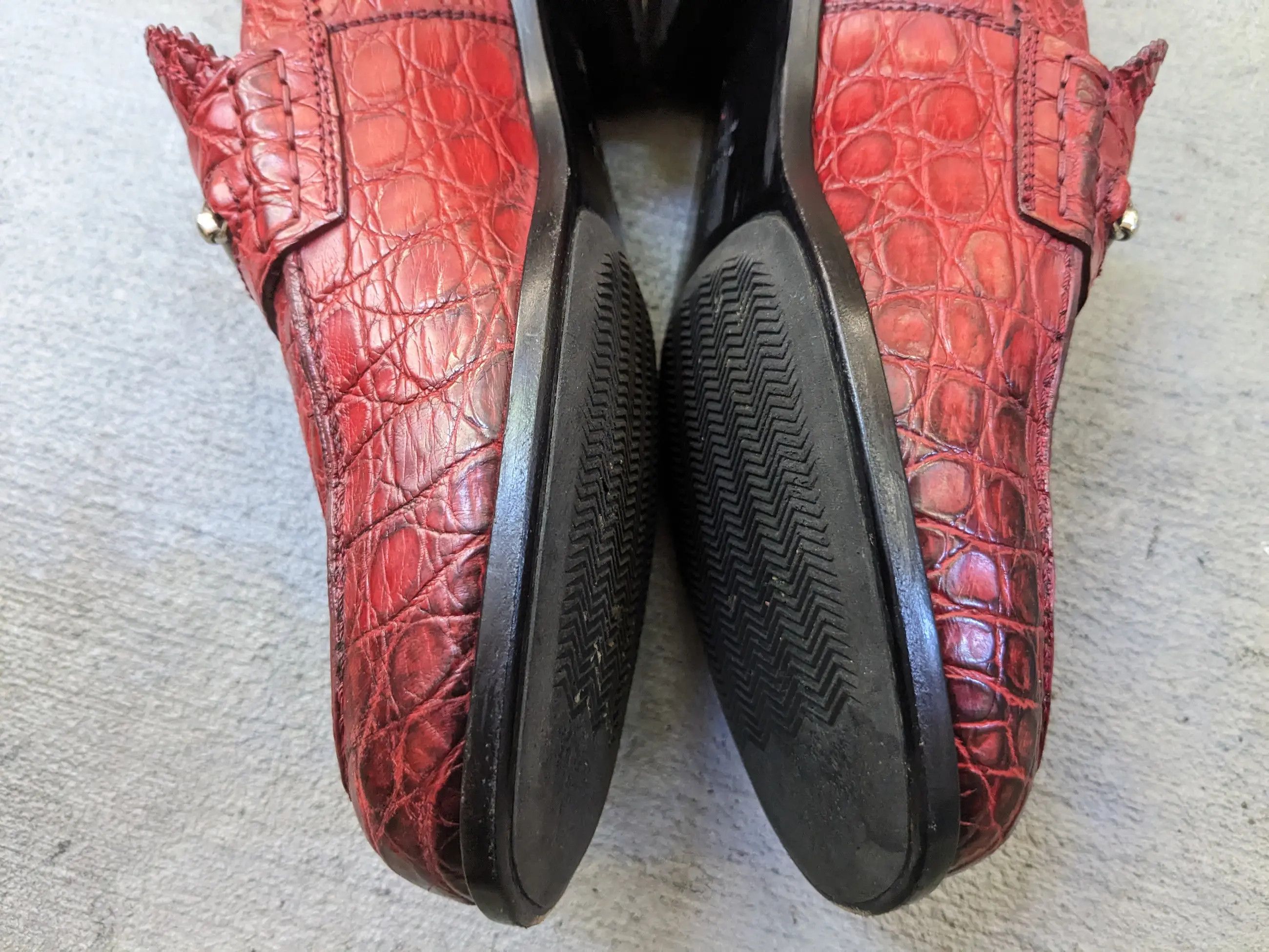 Gucci Gucci Horsebit Loafers Red Crocodile 7.5 Snaffle Bit Exotic Size US 7.5 / EU 40-41 - 8 Thumbnail