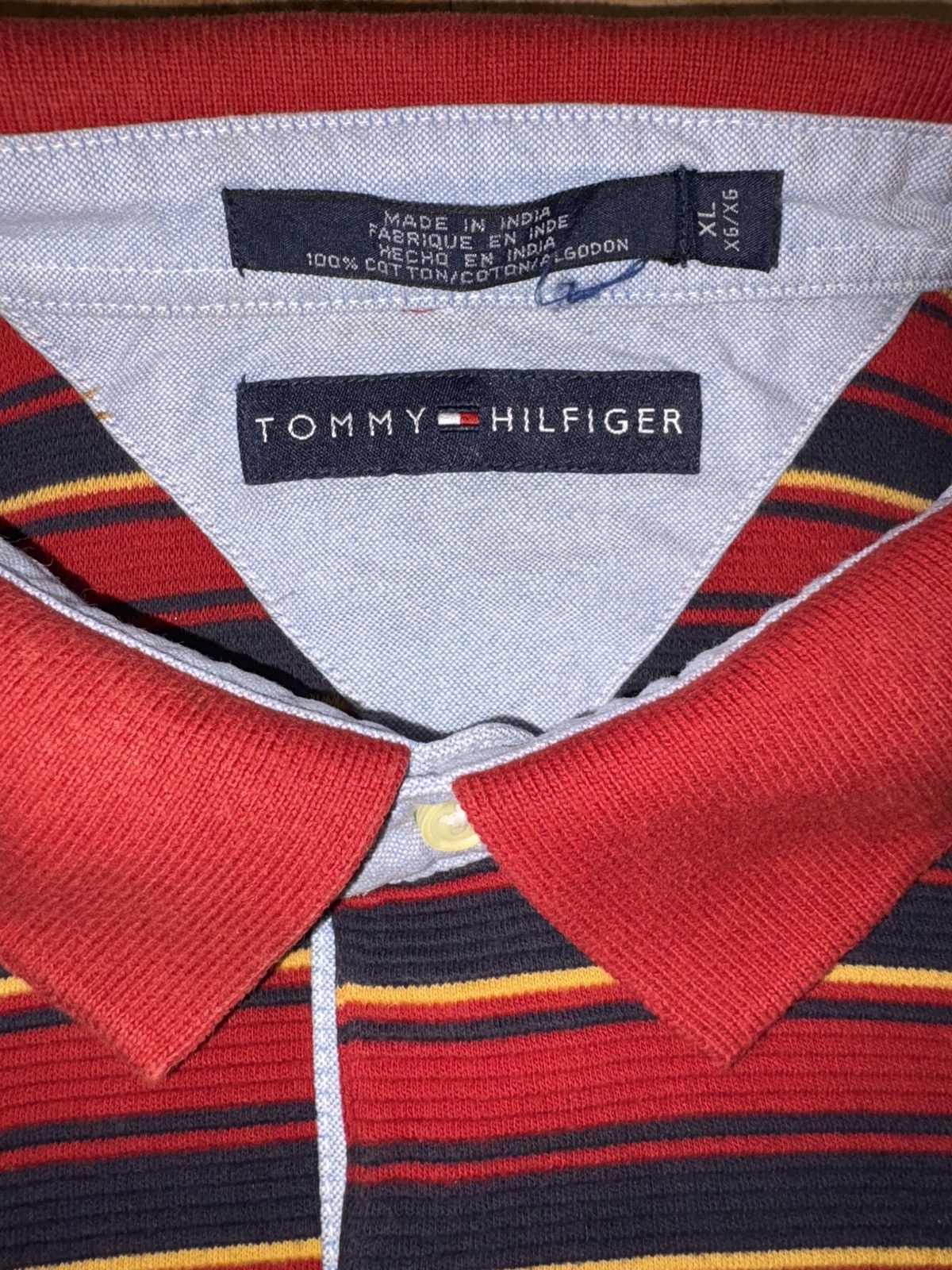 Tommy Hilfiger Vintage 90s Tommy Hilfiger Crest Logo Striped Polo Shirt XL Size US XL / EU 56 / 4 - 6 Thumbnail