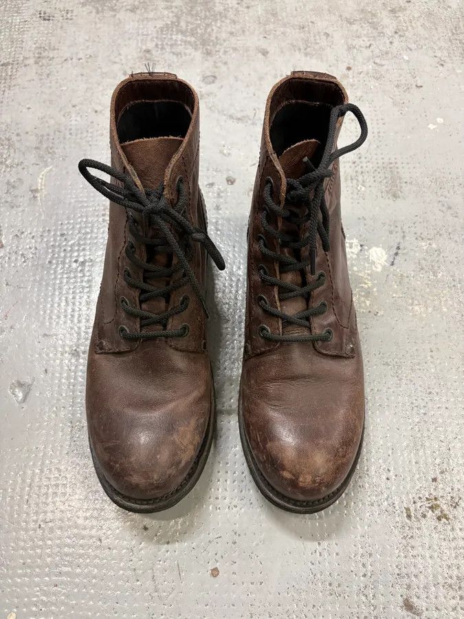 Dirk Bikkembergs 2000s Bikkembers Brown Eroded Leather Boots Size US 7 / EU 40 - 2 Thumbnail
