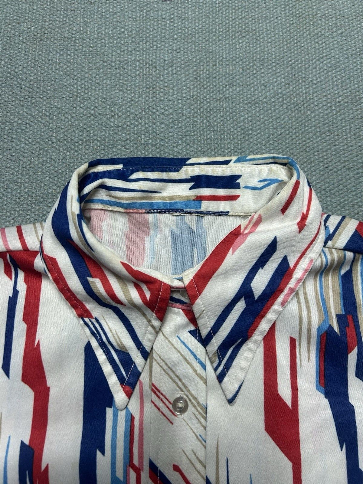 Vintage Vintage 70s button shirt nylon polyester? dagger collar Lg Size L / US 10 / IT 46 - 5 Thumbnail
