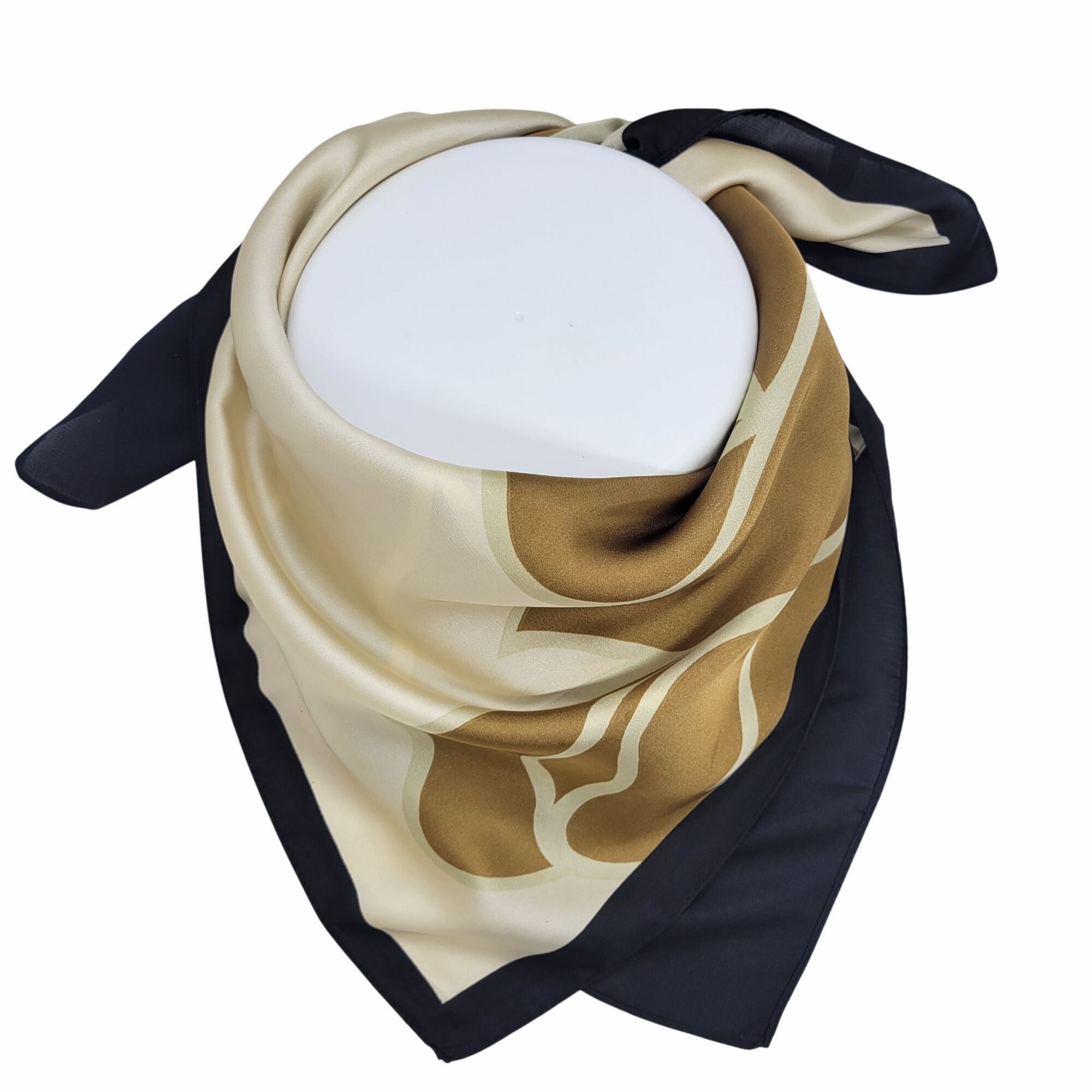 Other ⭐Silky Square Scarf Elegant Bandana FLORAL Black Brown Luxur Size ONE SIZE - 3 Thumbnail