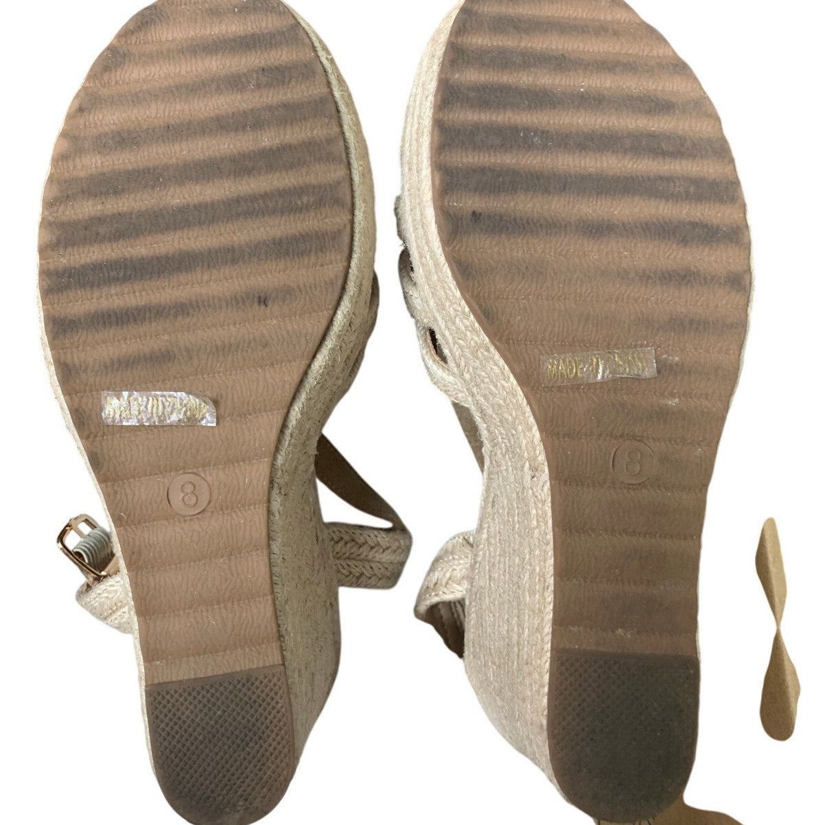 Other Mikarka Women's Size 8 Tan Straw Espadrille Wedge Sandals Size US 8 / IT 38 - 6 Thumbnail