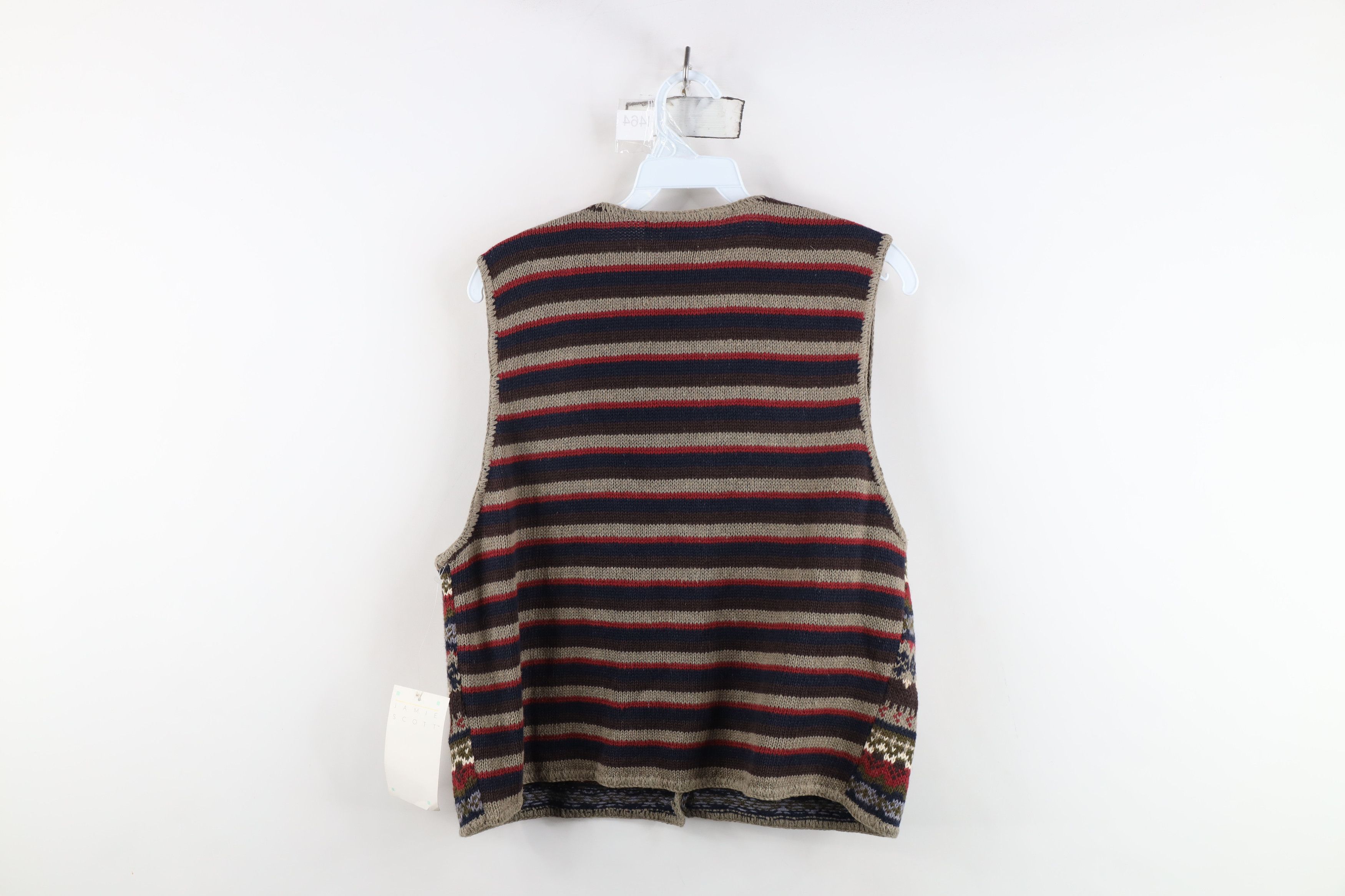 Vintage Deadstock Vintage 90s Streetwear Knit Cardigan Sweater Vest Size L / US 10 / IT 46 - 8 Thumbnail