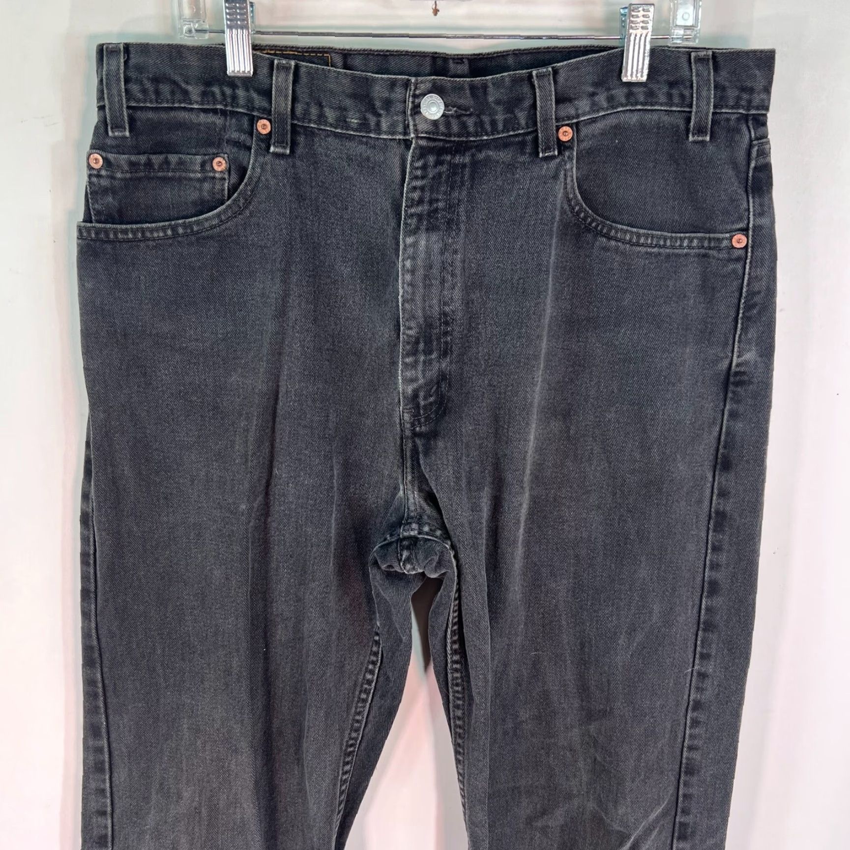 Levi's Levi 505 Mens Straight Leg Stretch Black Denim Jeans Size 36 X 34 Size US 36 / EU 52 - 2 Thumbnail