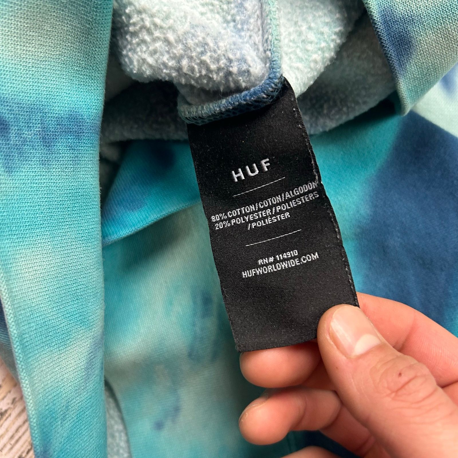 Huf HUF Worldwide Skateboarding Tie-Dye Script Hoodie Size US M / EU 48-50 / 2 - 6 Thumbnail